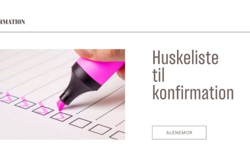 Huskeliste til Konfirmation